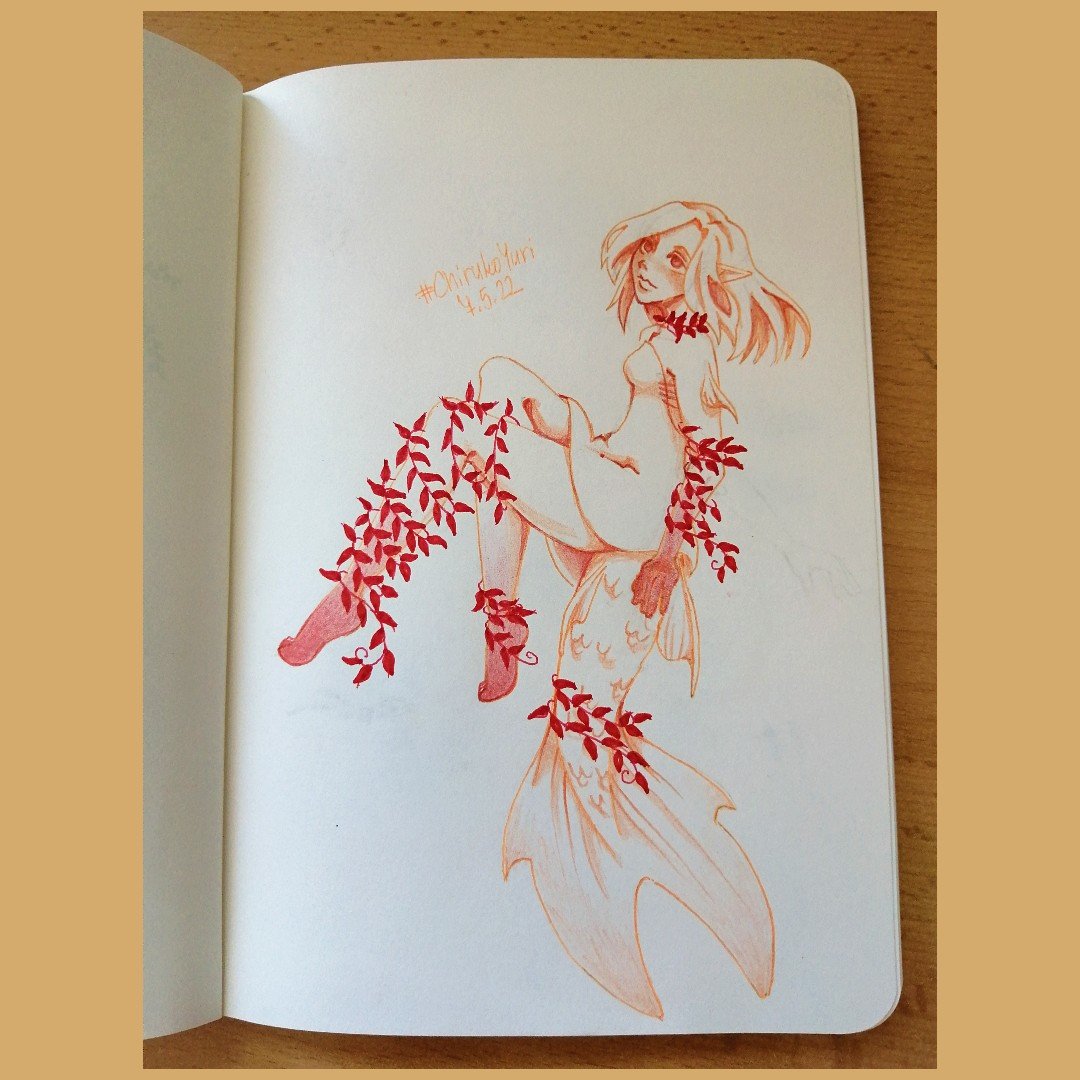ChirukoY's tweet photo. RED MERMAID and I really like her and you? #mermaid #mermay #artistontwitter #artchallenge https://t.co/Myv1n62QCL
