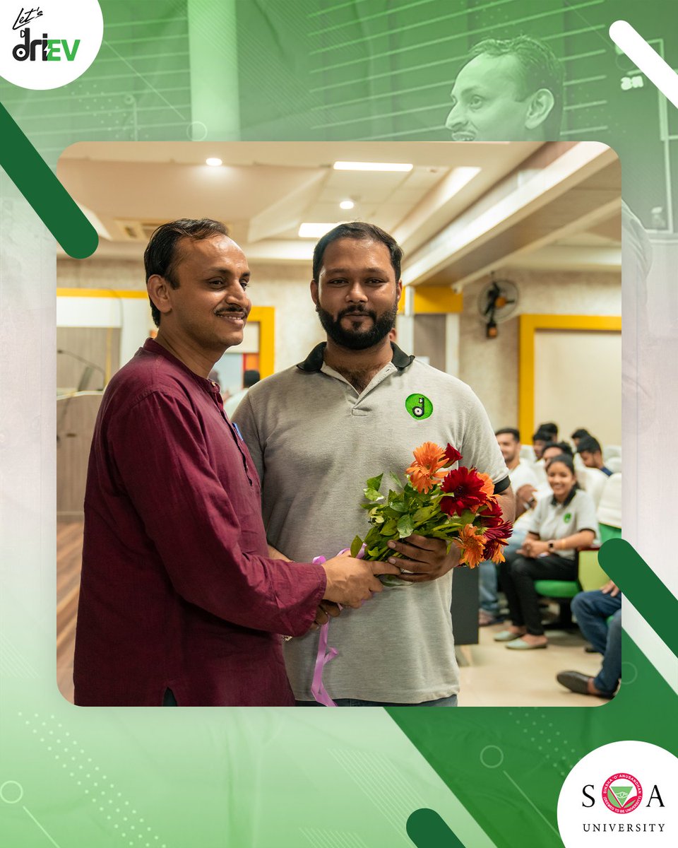 LetsdriEV's tweet photo. Glimpses from the #EV Rally & seminar organised by #LetsdriEV at #SoAU.
Hon'ble Guest Prof. @DrChetanSolanki's talk on how 'Renewable Resources' will pave the way to a #sustainable future was an eye-opener.
We wish the #SolarGandhiOfIndia very best on his #EnergySwarajYatra. https://t.co/0FPuaJWH4k