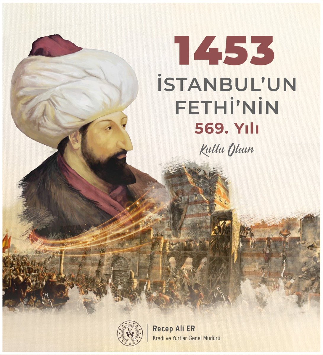 Tarihin seyrini değiştiren ecdadın büyük zaferi, İstanbul'un Fethi'nin 569. yılı kutlu ve daim olsun.