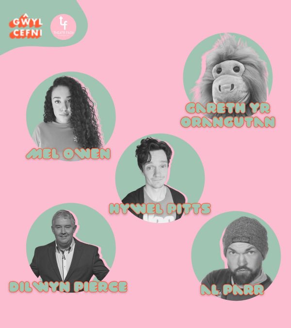 TFLlangefni's tweet photo. 🤩 NOSON GOMEDI - GŴYL CEFNI x THEATR FACH

💥Gareth yr Orangutan
💥Hywel Pitts
💥Dilwyn Pierce
💥Mel Owen
💥Al Parr

🗓 Nos Iau 09.06.22
📍 Theatr Fach Llangefni

🎟 https://t.co/r7WIl5MiTh
__

❗️ Mae’r noson hon drwy gyfrwng y Gymraeg yn unig ac mae canllaw oed 18+ https://t.co/1T8h9cwvwi