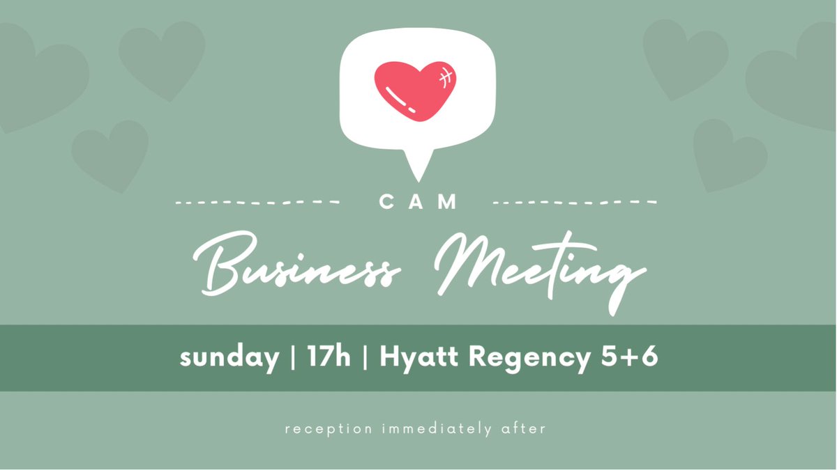 Join us at our CAM business meeting today. 

And to our new ICA members and especially junior scholars, please know you are most welcome to attend. #ica22