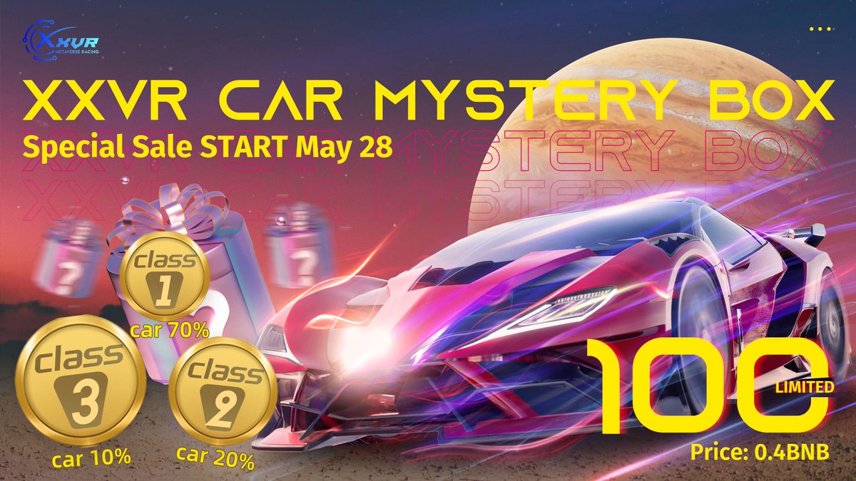 ／／
PUBLIC MINT STARTS 4️⃣ HOURS🔥
正式発売残り4️⃣時間🎊
＼＼

11:00(UTC)   20:00(JP)
📍xxvrmeta.com

50% SOLD OUT‼️
Be fast enough to catch it! Racers🏎

#仮想通貨 #NFT #NFTGame #GameFi  #メタバース #Metaverse