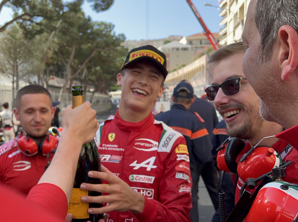 PREMA_Team's tweet photo. Trophies 🏆 &amp; Champagne 🍾

#FRECA #MonacoGP https://t.co/0W1ro2nZYs
