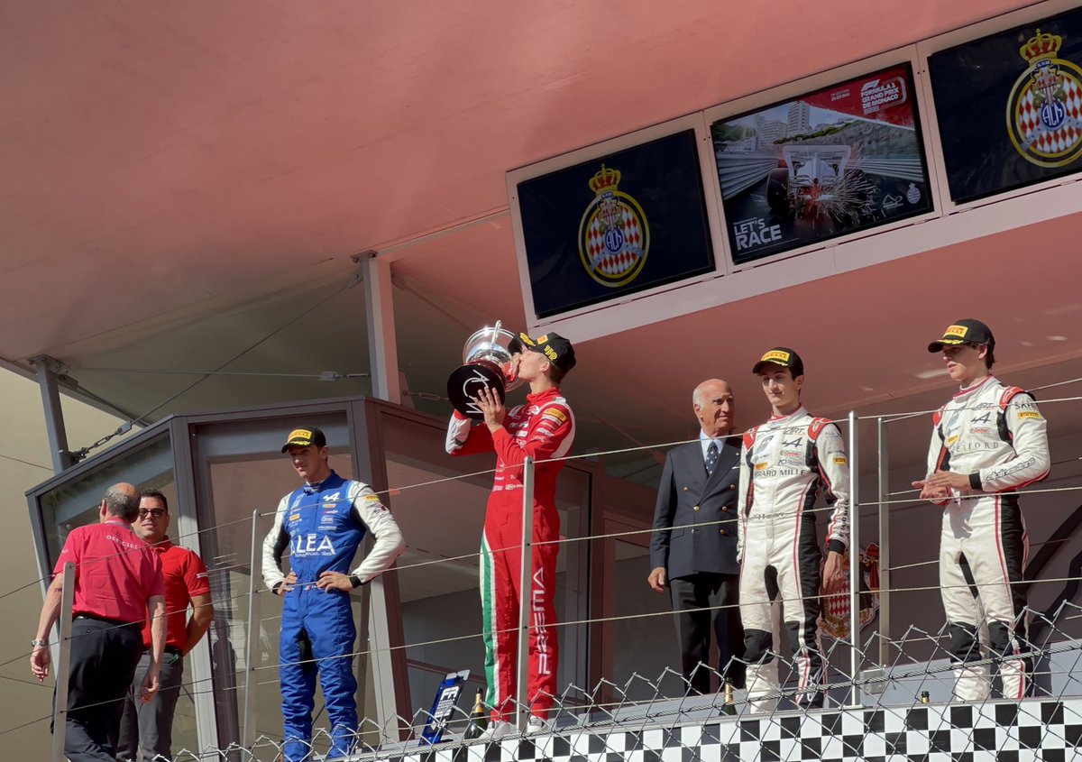 PREMA_Team's tweet photo. Trophies 🏆 &amp; Champagne 🍾

#FRECA #MonacoGP https://t.co/0W1ro2nZYs