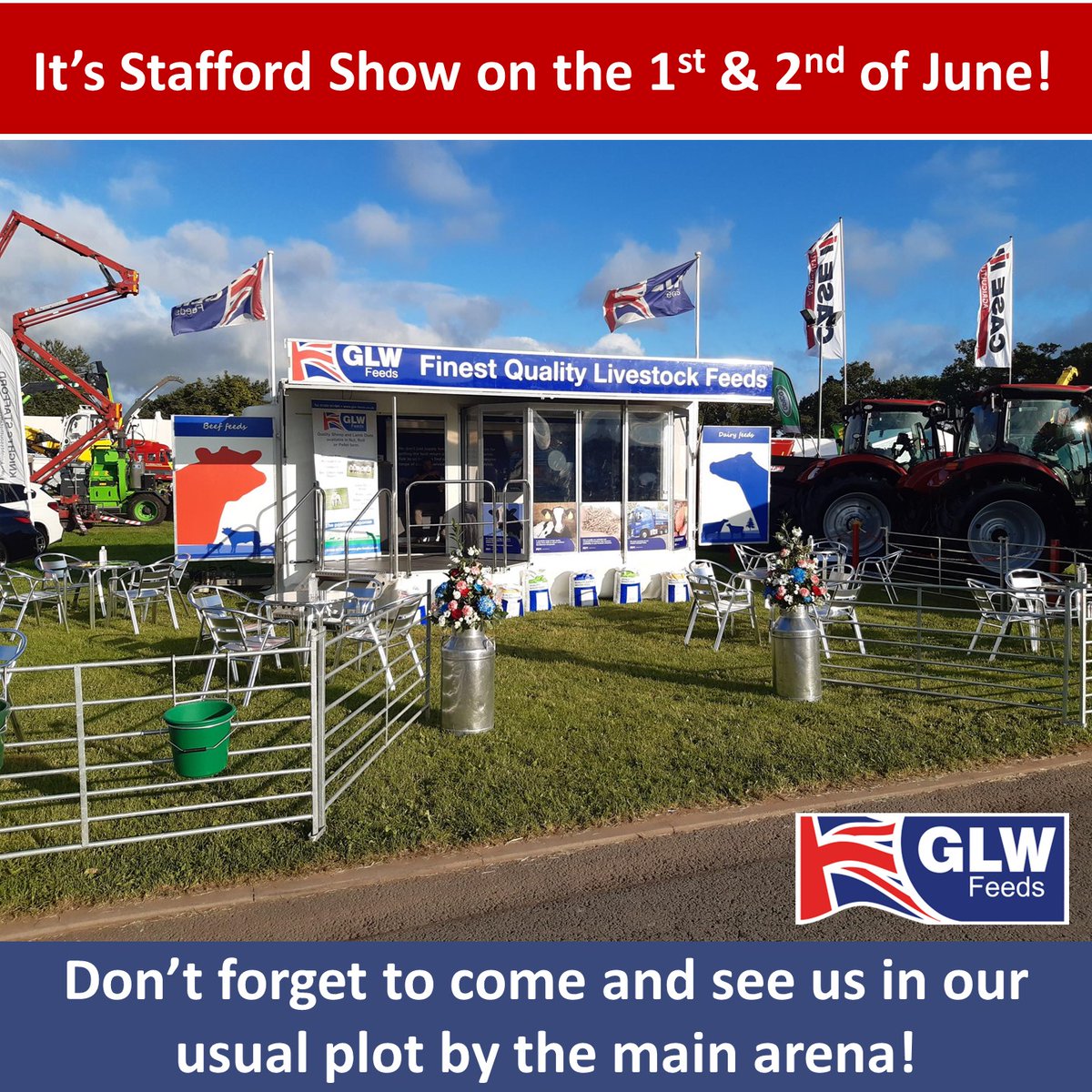 GLWFEEDS's tweet photo. Staffordshire County Show!
GLW are at the Staffordshire County Show next week on the 1st and 2nd of June! Donโt forget to come and say hello to us!
#GLWFEEDS #GLWShows #StaffordShow #StaffordAgriculturalSociety #StaffordshireCountyShow #ShowSeason https://t.co/16DlD2IS8a