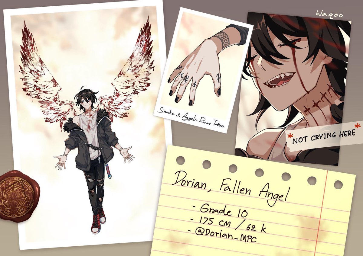 Dorian_MPC's tweet photo. Dorian  |  Fallen Angel
#MPC_Commu #MPCss3
G.10  |  65kg 175cm

“____” : พูด
‘____’ : คิด
(____) : ผปค.
_____ : บรรยาย บลาๆ

doc : https://t.co/7UNEJC0JzN

“Not crying here, sorry for the mess”

————————-
ฝากตัวลูกชายสำหรับซีซั่นนี้ด้วยนะคะ _/|\_ https://t.co/STMDoO9W9j