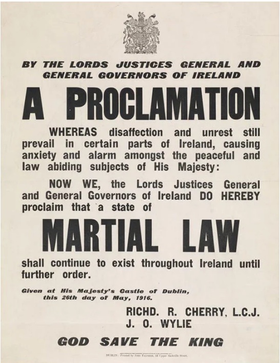 1916 Proclamation: This week in 1916 it was announced by Dublin Castle that Martial Law would be extended in Ireland as there was still unrest around the country. Read more here: rte.ie/centuryireland…  — Century Ireland… dlvr.it/SRFTKd