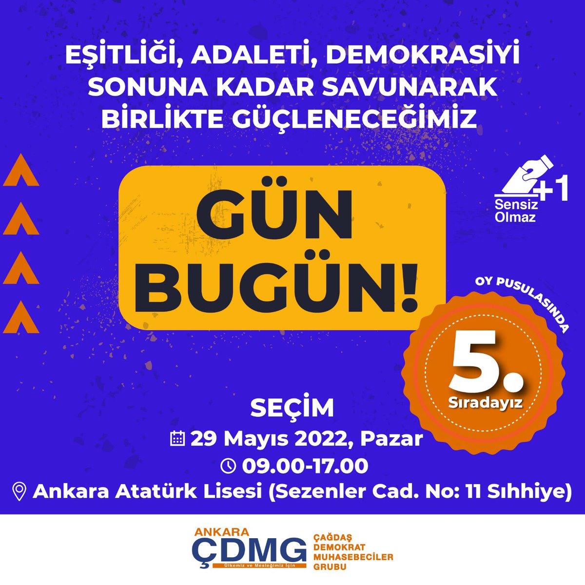 Büyük gün bugün! Desteğiniz ve güveninizle hep birlikte güçlü geleceğe!
#AÇDMG #ÇDMG #ASMMMO #BirlikteÜreteceğiz #BirlikteYöneteceğiz #HazırızBuradayız #SensizOlmaz #GelecekBizizBizGeleceğiz
