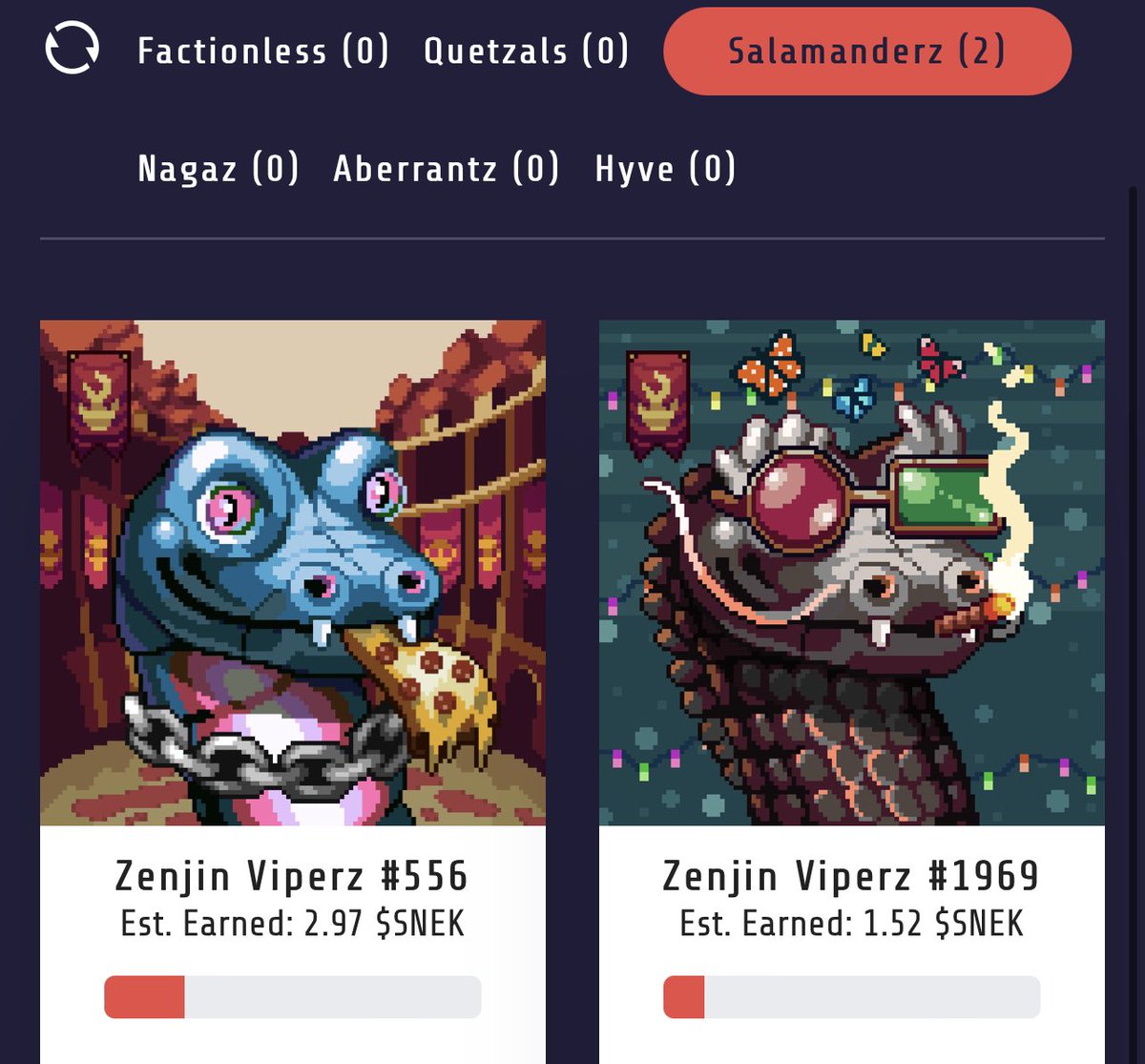 Zenjin Viperz Staking is live! Already over 50% staked! #Salamaderzwillrule #readyforbattle #ZVAGMI #Solana 🔥🔥🔥🔥🔥🔥🔥🔥