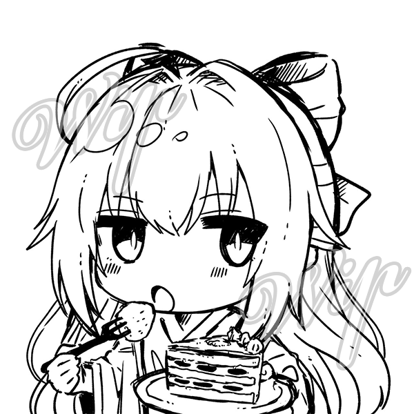 【Crypto Blue💙×KimonoGirl👘】
💡新作 WIP③💡

コラボ二次創作のbid特典一つ目👘
これはととみん(<a href="/totomidesign/">ととみ@CNPトレカやってます</a>)のアイデアです🎉🥳

🎂レイちゃんの誕生日(6/6)がテーマ
「誕生日ケーキの苺だけ口へ持って行きつつ、残りの部分は食べて良いよ、ともう一方の手でお皿を差し出すレイちゃん」です💕✨
