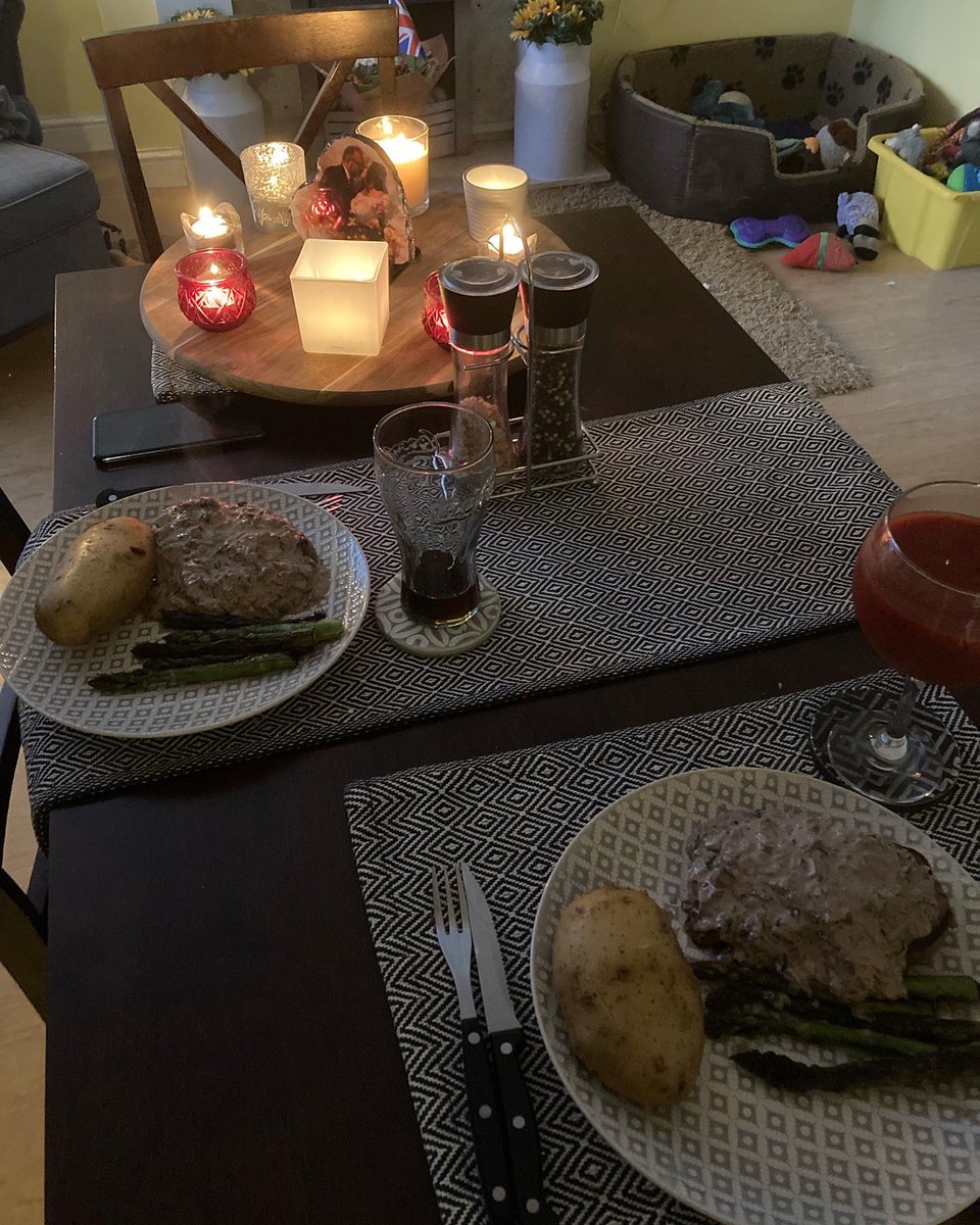 Last night’s date night in tea, fillets from <a href="/andrewsbutchery/">andrews butchery</a> veg inc Cypriot potatoes &amp; asparagus from Joe’s in Old Town Hall, pate &amp; cream from Food Plus in All Saints Square.

We need to shout more about the better than big supermarket food you can get in <a href="/RothTownCentre/">Rotherham Town Centre</a>