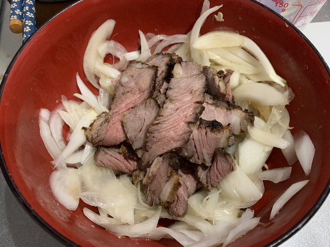 ローストビーフ、なんだけど油への配慮をすっかり忘れてた… 