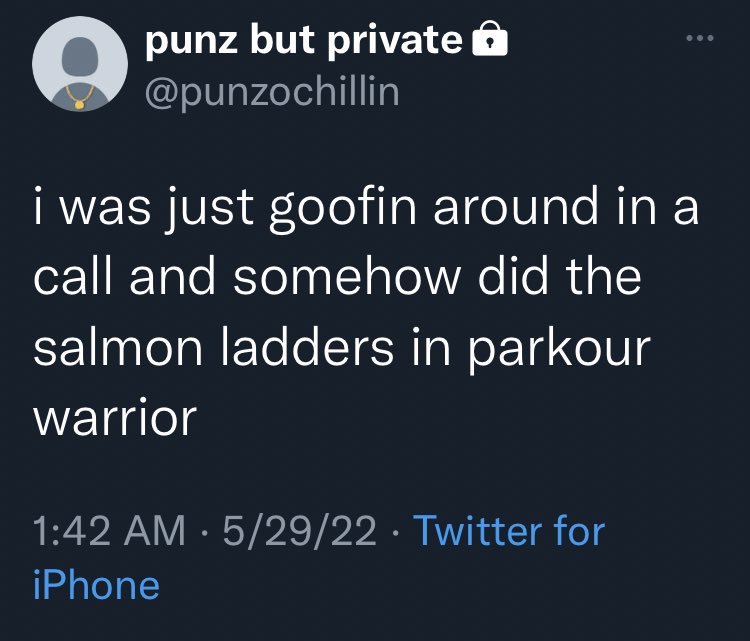 privatedsmp's tweet photo. @.punzochillin : i was just goofin around in a call and somehow did the salmon ladders in parkour warrior https://t.co/UenvViHOSL