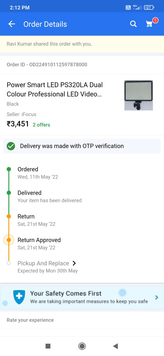 TechMasterMani's tweet photo. Hey @Flipkart @flipkartsupport I ordered this light, but I received old battery in this package. I replaced this package but delivery boy doesn't accepted this package and told me I'm a fraud. Even Flipkart hub owner called me fraud. Resolve this issue and replace my package. https://t.co/F4fNjni7NX