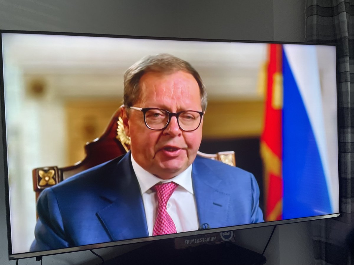 timmitchell37's tweet photo. ⁦@DopeyGraham⁩ glad that you’ve tidied yourself up for your interview with Myrie but I think your defence of Putin is a bit much. https://t.co/rYvvCzXvK7