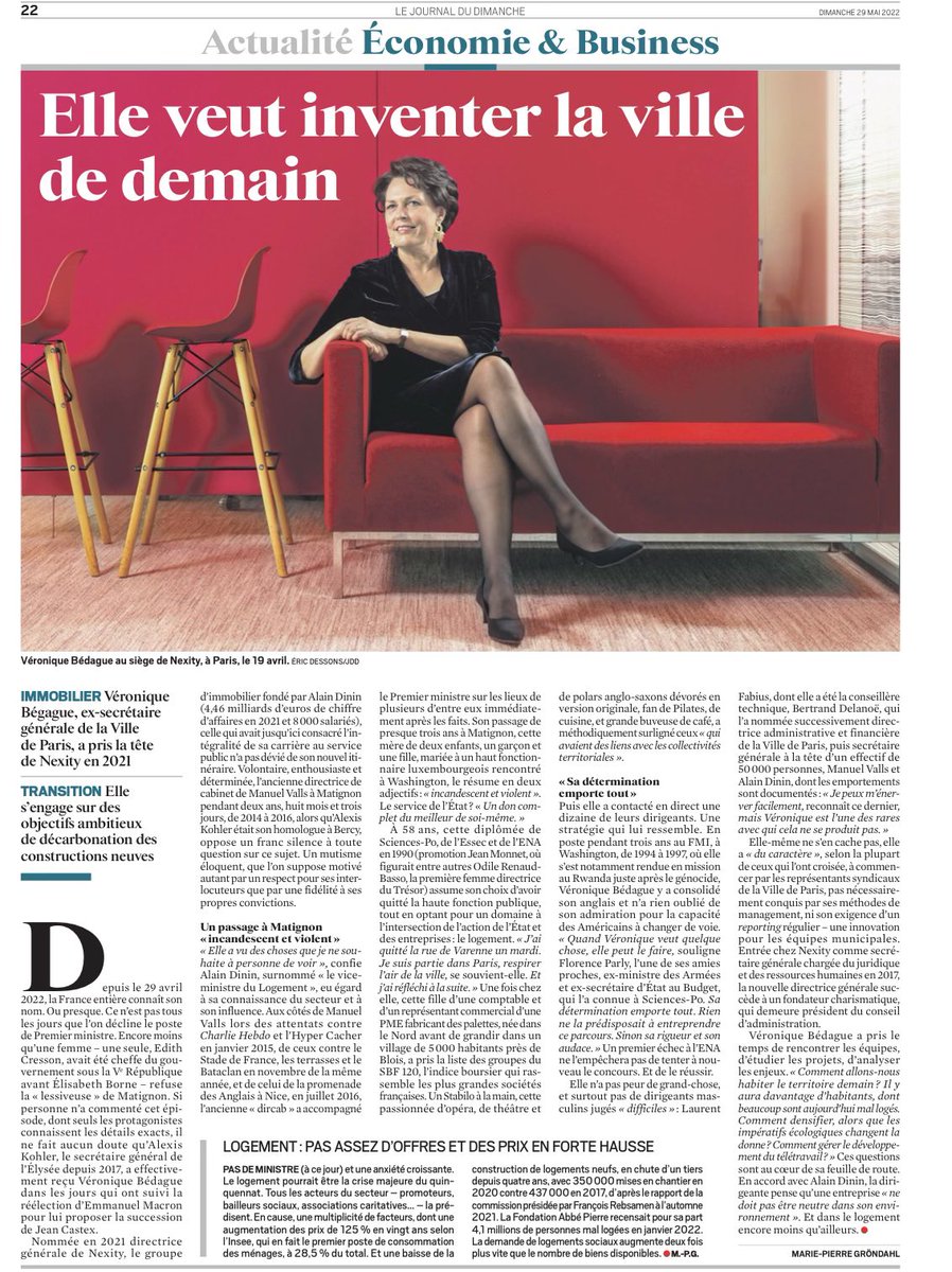VBedague's tweet image. 🙏 @leJDD pour ce portrait franc et fidèle signé par Marie-Pierre Gröndahl. @florence_parly me dit déterminée, cette force me vient des équipes et du terrain. La #ville de demain se construit dans la concertation et le partenariat avec une politique du #logement ambitieuse !