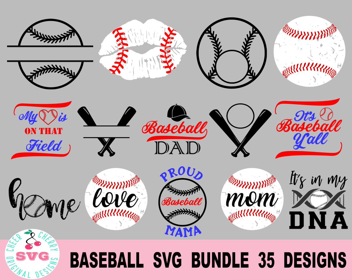 createeverydayb's tweet photo. Baseball svg bundle includes 35 designs for Cricut Crafters baseball mom png baseball shirt sublimation https://t.co/vbJ4YoVykK #baseballstitches #cricutcutfiles #baseballlacessvg #baseballmomsvg https://t.co/UWIO9n2at5