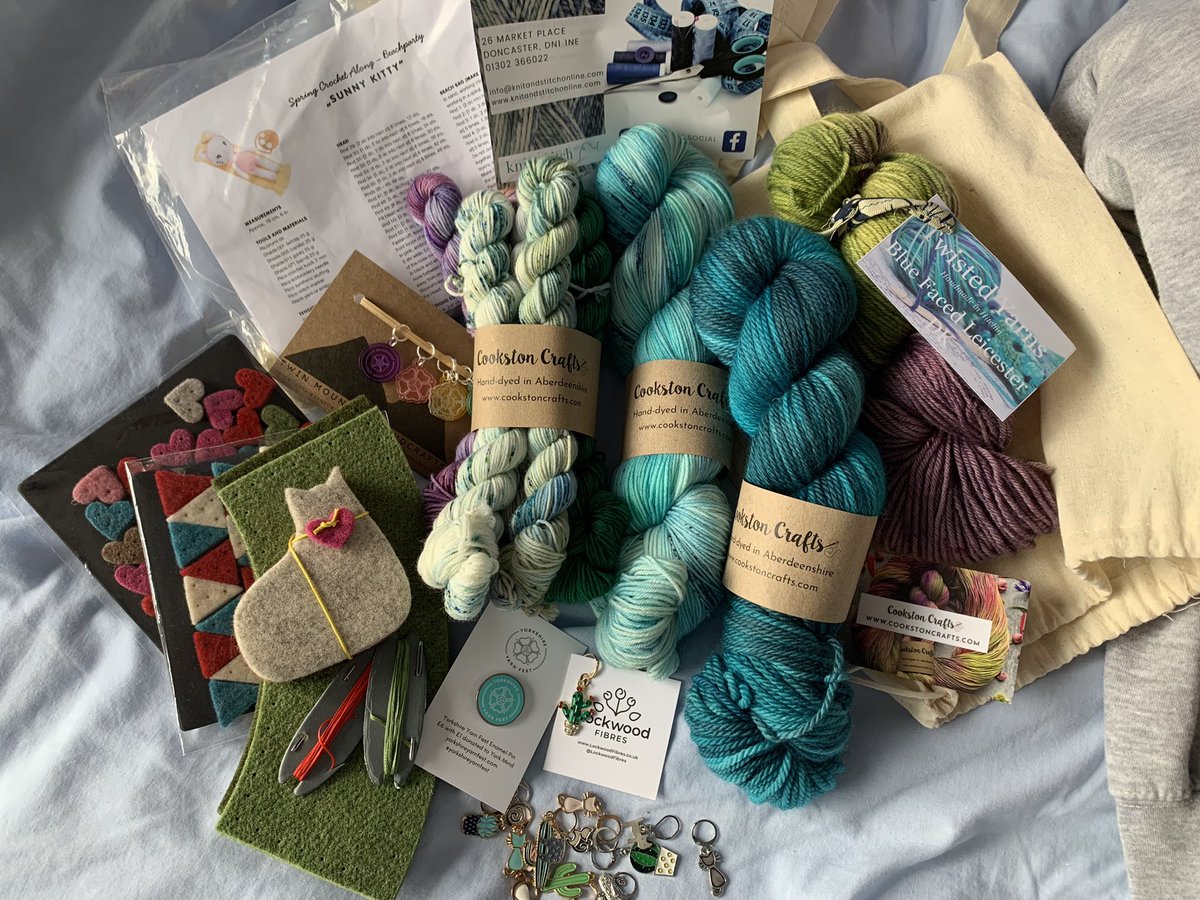 angelicakrill's tweet photo. @educrochet Going to decide what to make first from my haul of #yarn #crochet goodies from #YarnFest #educrochet https://t.co/1bAFFFV4uI