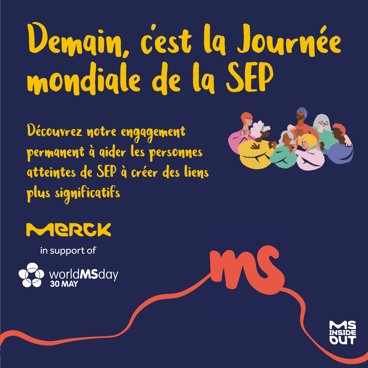 merck_fr's tweet photo. Demain, c'est la #JournéeMondialeDelaSEP Découvrez comment nous soutenons @MSIntFederation (MSIF) dans la création de liens significatifs avec la communauté de la #SEP 👉 https://t.co/5j9ImS0UoY #MSConnections #MSInsideOut #WorldMSDay https://t.co/YGDsExlsGW