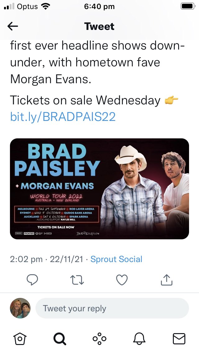 MonkeyKel's tweet photo. @BradPaisley @frontiertouring @ChuggEnt @entedge @Ticketek_AU  19/11/21 we bought Tix for Sydney because it was the closest option.. then on 3/12 a brisbane show was released.. unfair since previous years CMC was the only Bris show..  please refund my Syd Tix, I’ve bought Bris https://t.co/dsJOgI3IIa