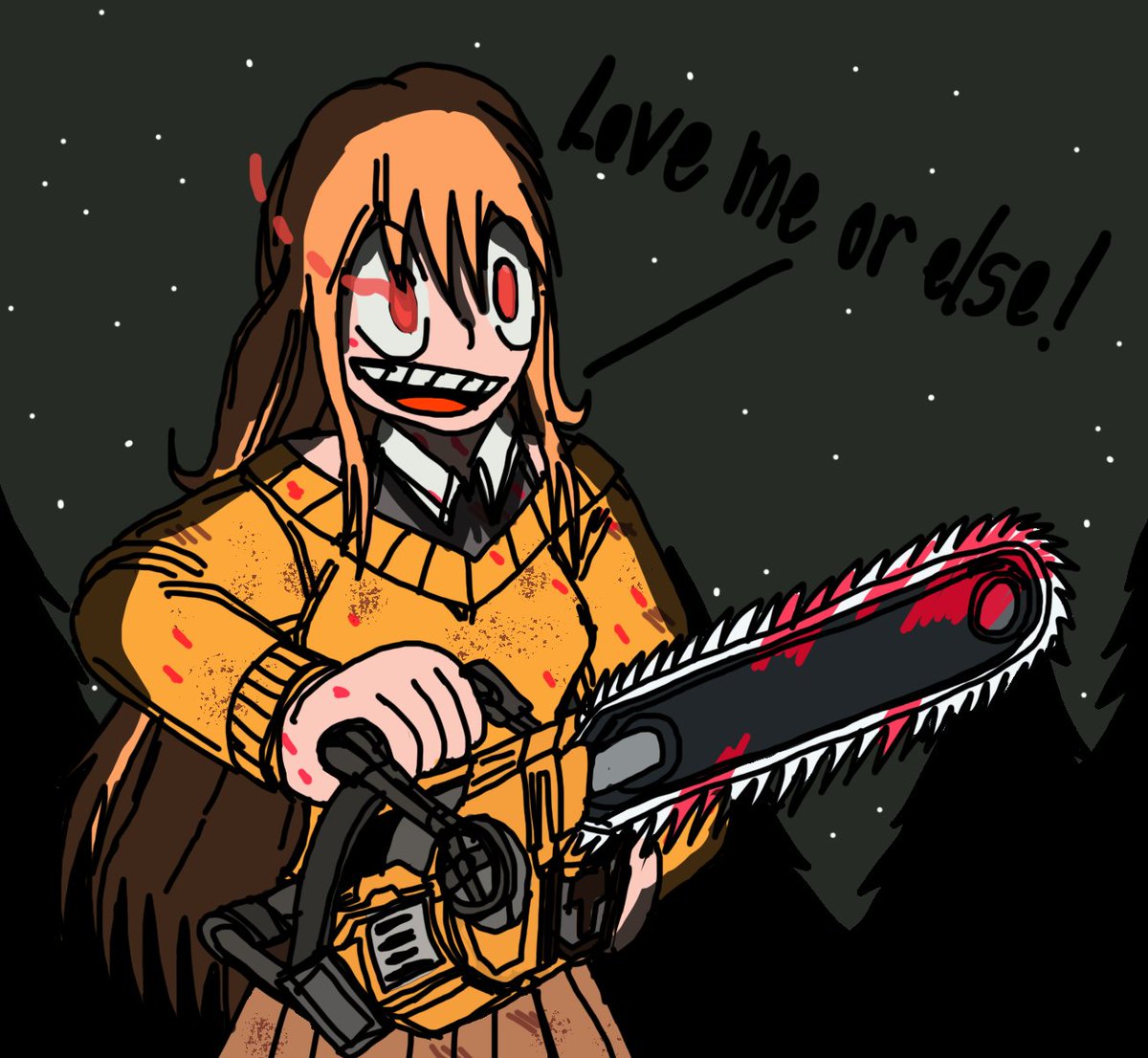 NS_EndmostCorps's tweet image. deviantart.com/napasitart/art…

Yandere Charli hunts down someone with Chainsaw (mostly light or his sister Alex) 
(this artwork is made for Iyunaxoxo_ DTIYS Challenge btw xD)

#Inquisitormaster #MyArtwork #Princessalex #digitalart