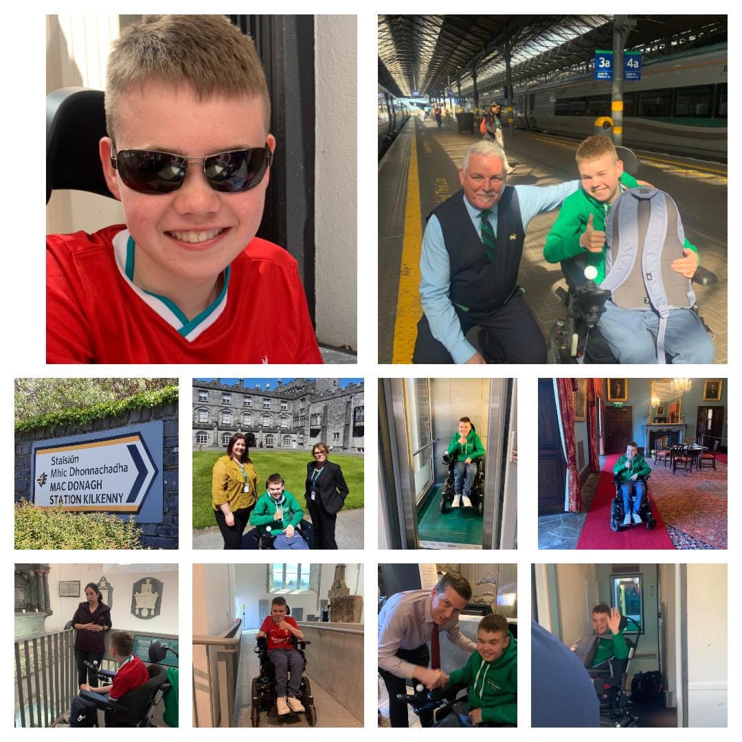 Had a wonderful day in Kilkenny with this amazing young man @James22034777  Big thanks to Mark @IrishRail Edel & Tina @kilkennycastle Grace & team @medievalmilekk Sean & Damien @LangtonsKK for helping to make our day so special. We are truly grateful. #accessibility #travel