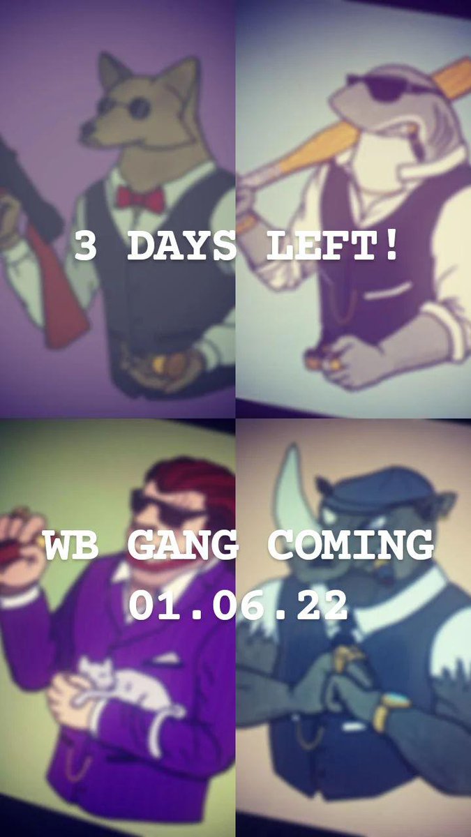 WildBossesNFT's tweet photo. 3 DAYS LEFT!
WB GANG COMING 1.06.22!

#NFT #NFTs #NFTCommunity #NFTdrops #NFTAirdrop #NFTsales #nftnews #wildbossesgang #wbgang #NFTCollection #NFTcollectibles #NftColllectors https://t.co/AAViVHWjGQ