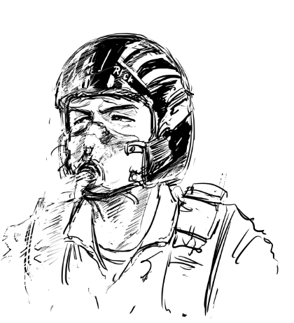 近日トップガンマーヴェリック見に行くので
トップガンを見直してながら描いた落書き
ヘルメットのデザインの再現性がとてもテキトー 
