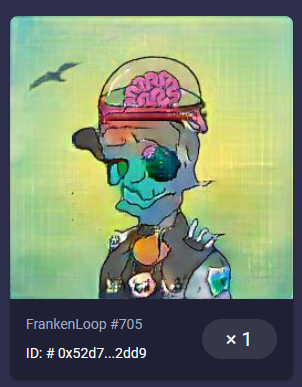 FrankenLoops have all been sent out! I am giving away FrankenLoop #705! Just retweet this post, leave a comment with your Loopring Layer 2 Address/ENS and tag another Loopring NFT Creator. I will pick someone from random in the comments in 24 hrs.