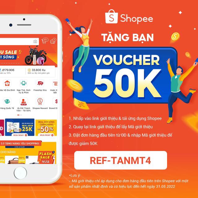 Tặng bạn mã giới thiệu của mình REF-TANMT4. Hãy sử dụng để được giảm ₫50,000 cho đơn hàng đầu tiên trên ứng dụng Shopee! Tải ứng dụng Shopee ngay và tận hưởng các ưu đãi đầu tiên dành riêng cho bạn!!  shp.ee/pn6r7b9?smtt=0…