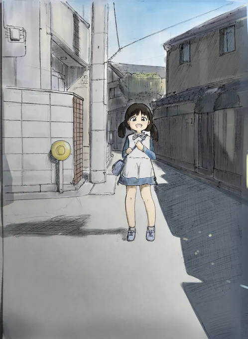 ちょうど3年前の今日に描いた
初めて背景込みで描いた、絵☺️ 