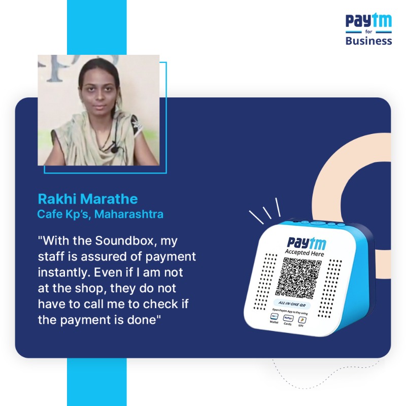 PaytmBusiness's tweet photo. Payments are assured, even when you are not present at the store! 📢✅

Get Your Soundbox 👍🏻