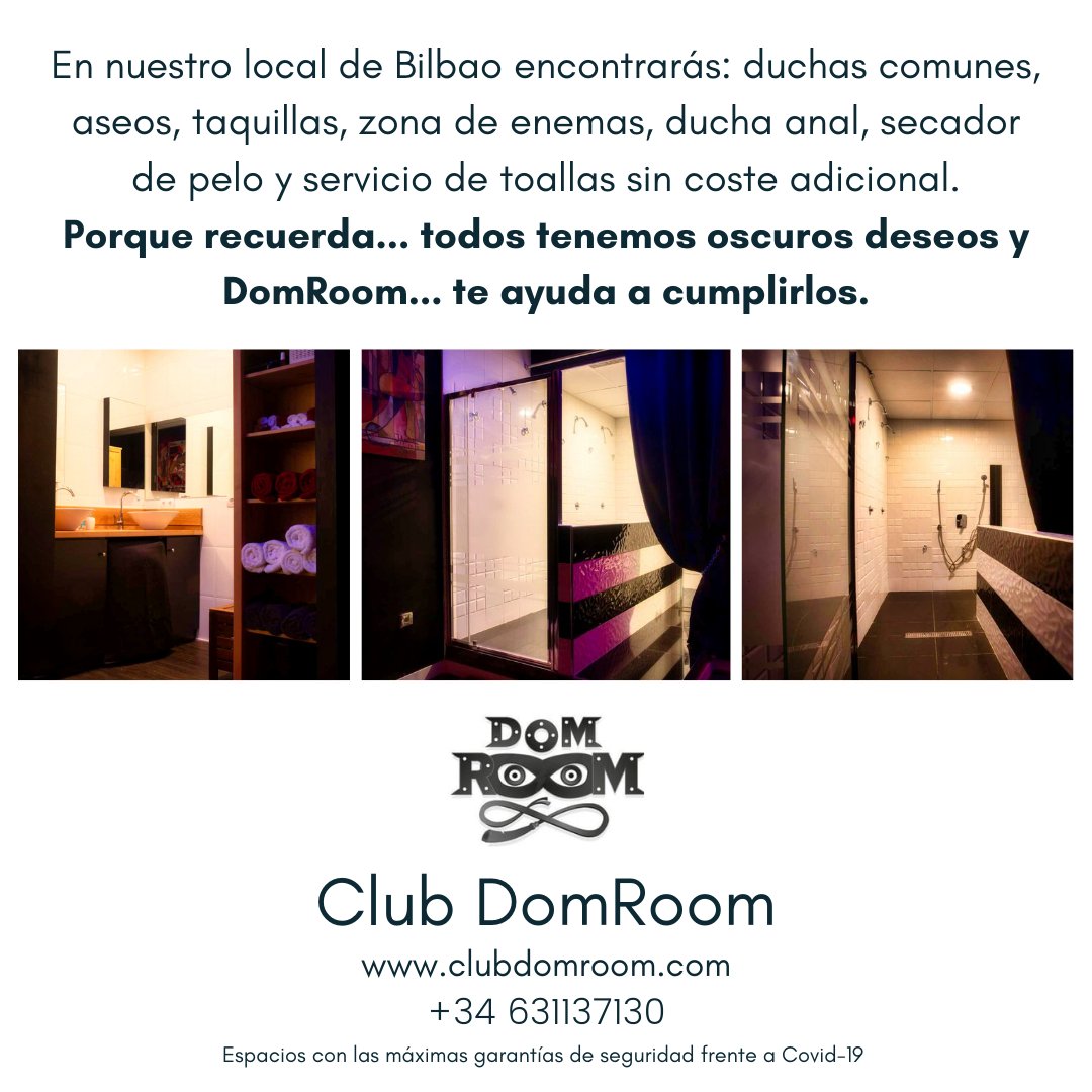 ClubDomRoom's tweet photo. En nuestro local de Bilbao encontrarás: duchas comunes, aseos, taquillas, zona de enemas, ducha anal, secador de pelo y servicio de toallas sin coste adicional. 
Haz tu reserva YA! https://t.co/3hGtsxCECI
#mazmorrabilbao #localbdsmbilbao #domroom #bdsmbilbao https://t.co/nh3AWRKp2R