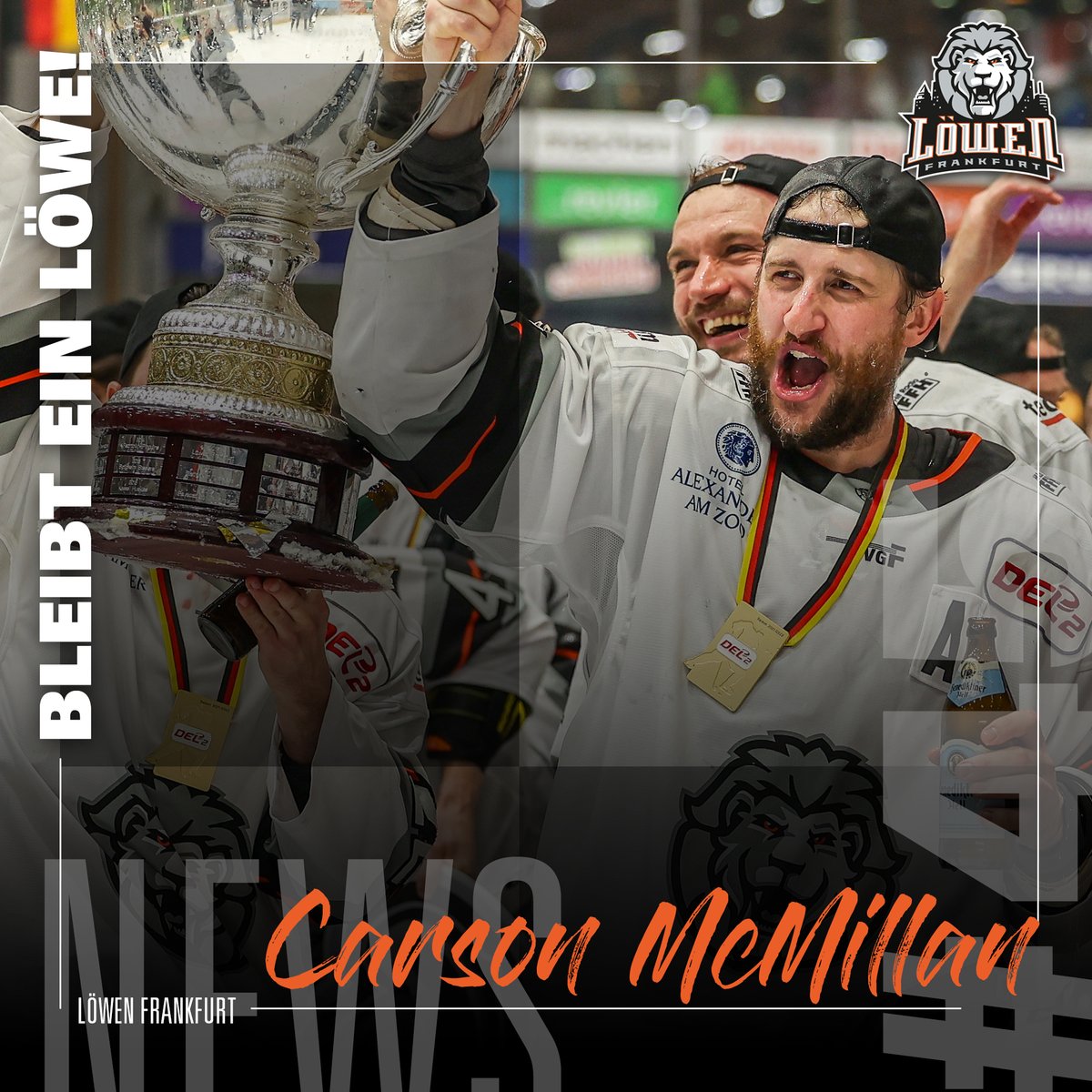 loewenfrankfurt's tweet photo. Carson McMillan – a Canadian in Frankfurt: Der erfahrene Angreifer und die Löwen Frankfurt sind sich einig – der gemeinsame Weg wird in der kommenden Saison fortgesetzt! 🦁🔥

https://t.co/3C695fknoc https://t.co/EoFuXxIeuy