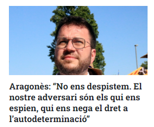 AntoniRdguez's tweet photo. *X

El president dels espanyolistes, @perearagones, diu que el nostre adversari són els qui ens espien i ens neguen el dret a l'autodeterminació.
I els q els posen al poder i els aproven lleis contra #Catalunya i el Català, NO ? . . . MISERABLES !!

#FemXarxa #bondia  "Guardiola" https://t.co/J9HKMwaQ81