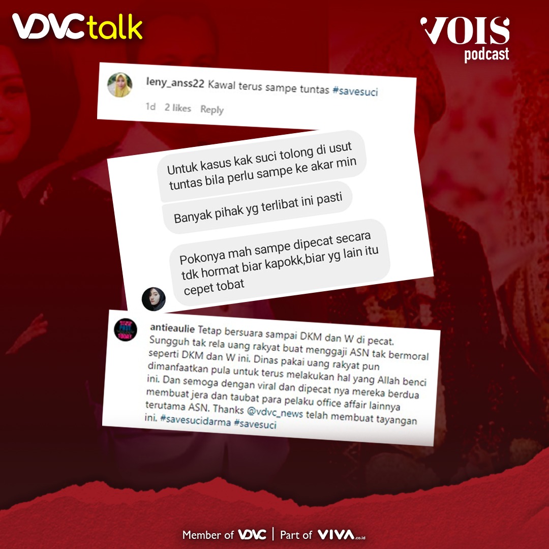 vois_channel's tweet photo. @SuciDarma merupakan korban perselingkuhan sang suami yang berinisial DKM dengan WAG. Perselingkuhan sang suami dibongkar oleh Suci untuk menuntut keadilan atas perlakuan yang ia terima.
#VDVCTalk #VDVCNews #LayanganPutus #Viral #SaveSuci #SaveSuciDarma #SuciDarma https://t.co/Ieuyvro5kk