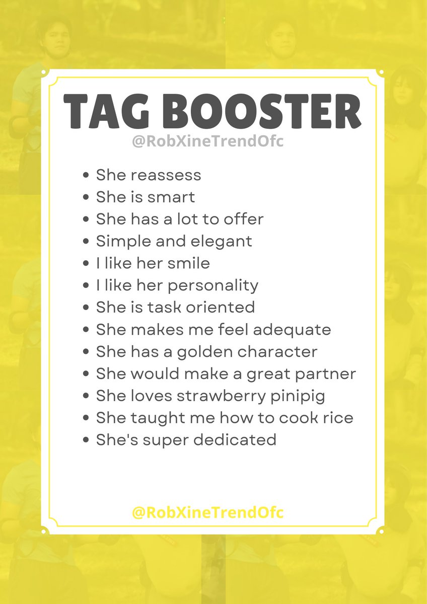 Sixth Tag Booster! Reply with the tag

ROBXINE OnTheBIGNight