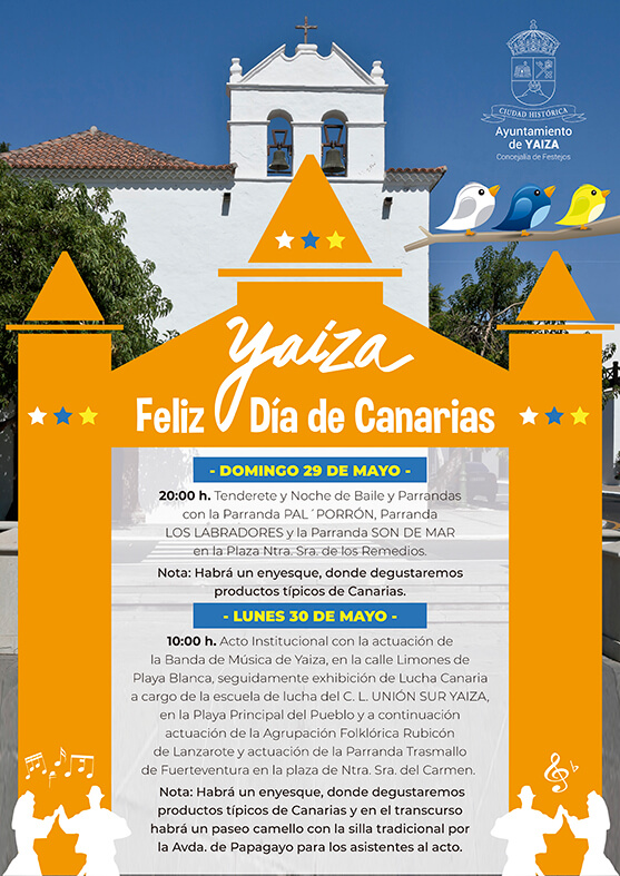 yaizateinforma's tweet photo. Recordar que esta tarde, a partir de las 20:00 horas comienzan los actos conmemorativos por el 🇮🇨 #DíaDeCanarias 🇮🇨 en la Plaza de Remedios de #Yaiza
Y mañana a partir de las 10:00 horas en #PlayaBlanca
#parrandas #baile #enyesque #LuchaCanaria
🇮🇨 ¡Feliz Día de Canarias ! 🇮🇨 https://t.co/KK6qdAcMtP