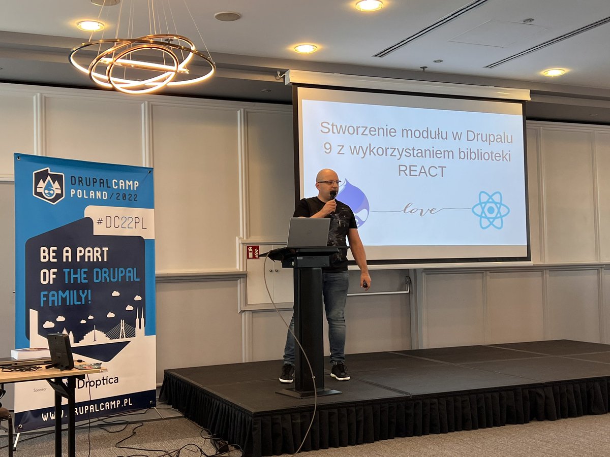 grzegorzbartman's tweet image. Stworzenie modułu w Drupalu 9 z wykorzystaniem biblioteki REACT #drupalcamppl #dc22pl @DrupalCampPol @lukasz4coders