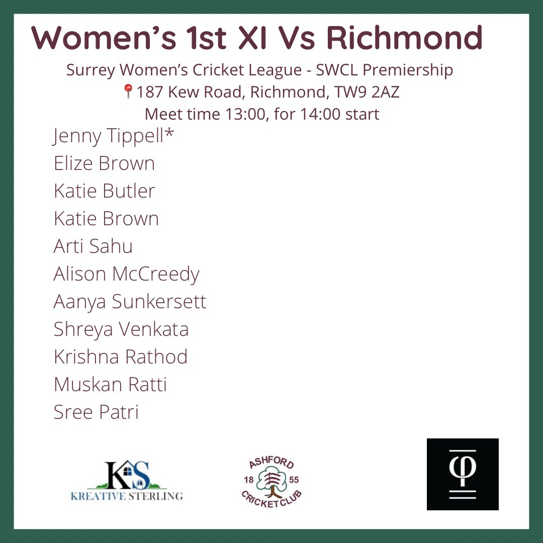 Back to league action today, as we take on <a href="/GirlsRichmond/">Richmond Cricket Club Women and Girls</a> in #SWCL Premiership.

#womenscricket #cricket