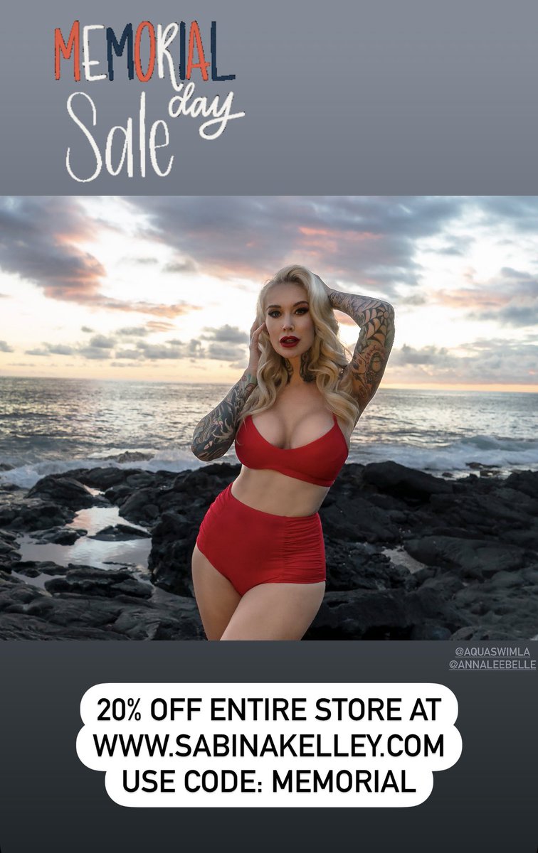 Sabina Kelley (@sabina_kelley) on Twitter photo MEMORIAL WEEKEND SALE! 🇺🇸20% off everything in the store at SabinaKelley.com Please Use Code: MEMORIAL Have fun shopping! Pic and makeup by <a href="/annaleebelle/">Annalee Braxton</a> Bikini is the PinUp Red Betty Collab between myself and <a href="/aquaswimla/">A’QUA Swim LA</a>, available on my website. MEMORIAL WEEKEND SALE! 🇺🇸20% off everything in the store at SabinaKelley.com Please Use Code: MEMORIAL Have fun shopping! Pic and makeup by <a href="/annaleebelle/">Annalee Braxton</a> Bikini is the PinUp Red Betty Collab between myself and <a href="/aquaswimla/">A’QUA Swim LA</a>, available on my website.