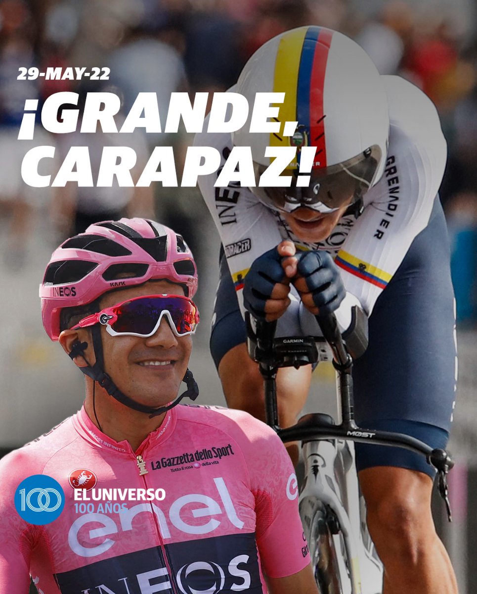 marcadorec's tweet photo. Richard #Carapaz, segundo en la general y podio en el #Giro de Italia ► https://t.co/7qBmKgRat1 https://t.co/B8pPtTUSJV