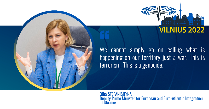 natopa's tweet photo. #NATOPAVilnius today, lawmakers from across the #NATO Alliance pledged unflagging support to #Ukraine in response to an appeal from the country’s defence minister, Oleksii Reznikov, for urgent supplies of military aid to help repel the #Russian assault.  👇