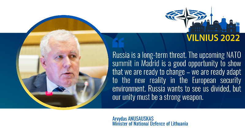 natopa's tweet photo. #NATOPAVilnius today, lawmakers from across the #NATO Alliance pledged unflagging support to #Ukraine in response to an appeal from the country’s defence minister, Oleksii Reznikov, for urgent supplies of military aid to help repel the #Russian assault.  👇