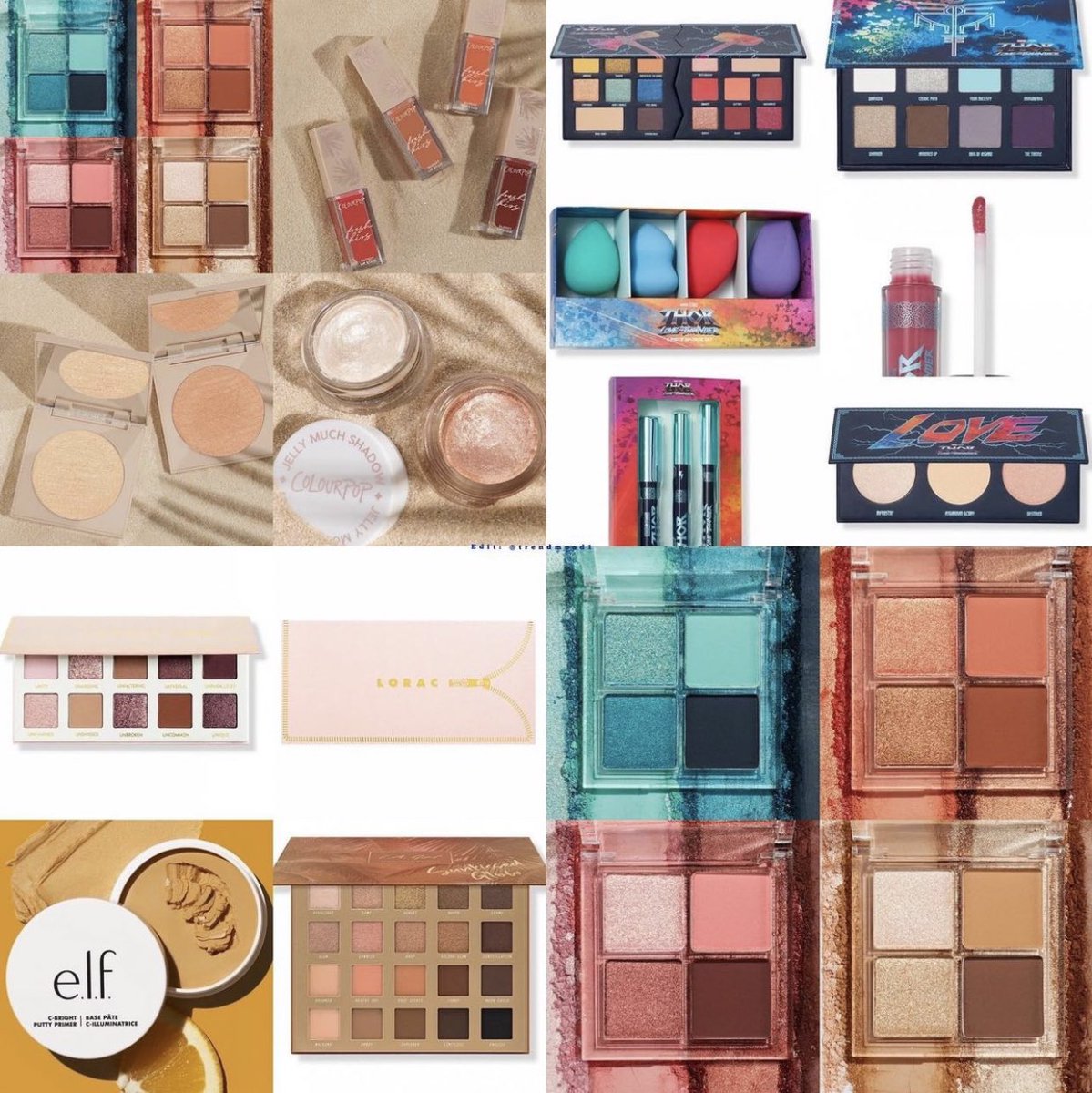 Trendmood's tweet photo. Available Now! 🚨 LINK ➡️ https://t.co/DBWY0AhcrJ online @ultabeauty all NEW! ✨💛
💙Marvel Studios' Thor Love and Thunder Collection
🌊 #Colourpop Shore Thing
💗#Lorac
UNZIPPED Amor Eye Shadow Palette $39
🍊#elf
C-Bright Putty Primer $12
☀️#lagirl
Sunkissed Glow Palette $17.99 https://t.co/XM3zdsLz6D
