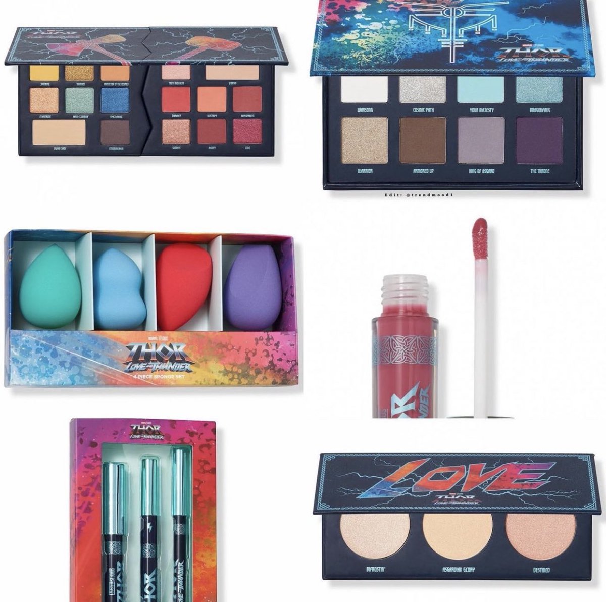 Trendmood's tweet photo. Available Now! 🚨 LINK ➡️ https://t.co/DBWY0AhcrJ online @ultabeauty all NEW! ✨💛
💙Marvel Studios' Thor Love and Thunder Collection
🌊 #Colourpop Shore Thing
💗#Lorac
UNZIPPED Amor Eye Shadow Palette $39
🍊#elf
C-Bright Putty Primer $12
☀️#lagirl
Sunkissed Glow Palette $17.99 https://t.co/XM3zdsLz6D