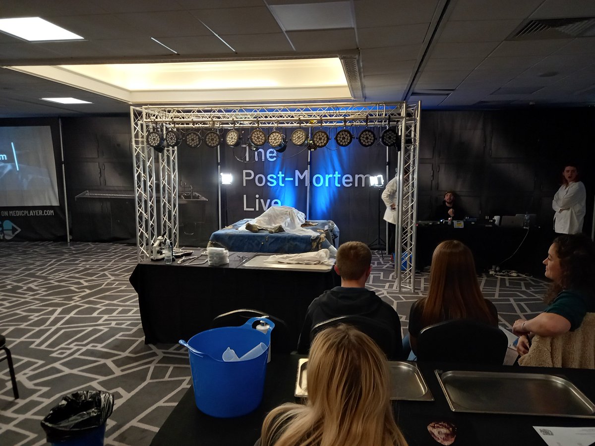 tom_may's tweet photo. Come to Newcastle for the day to visit @Hobbycraft, then watch a live autopsy. As you do. @postmortemlive #postmortemlive https://t.co/RCe943rfle