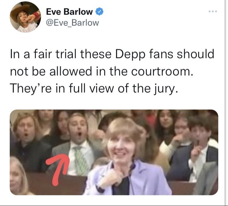 When you're mad that your little plan to get everyone who supported Johnny Depp kicked out of a public trial backfired and you got kicked out instead