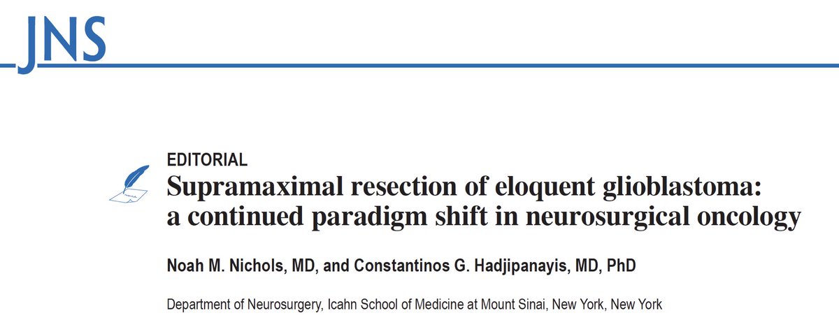 Sometimes, more is better! Supramaximal resection of eloquent GBM. Check it out in this editorial and accompanying primary new article in @TheJNS bit.ly/3t4nRD8