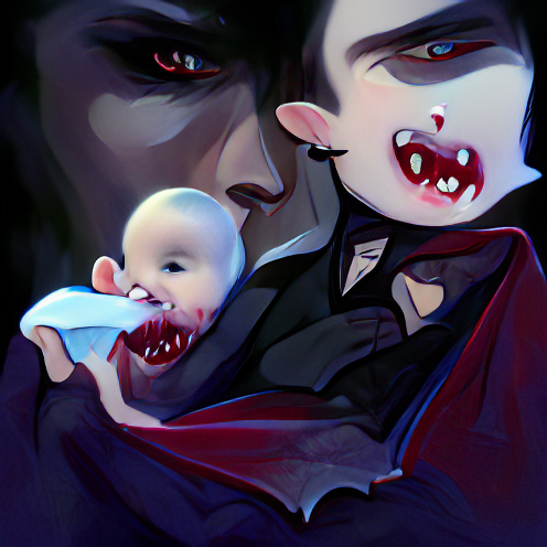 O_T_Human's tweet photo. Vampire and a baby (#EFFO) #art #artist #artwork #nft #nfts #nftcollector https://t.co/D03R6lsqiJ